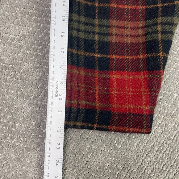 Vintage Woolrich Coat Jacket Women's Large Red Plaid Wool Hooded Full Zip USA - Picture 12 of 14
